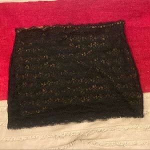 Black Lace Low Rise Mini Skirt